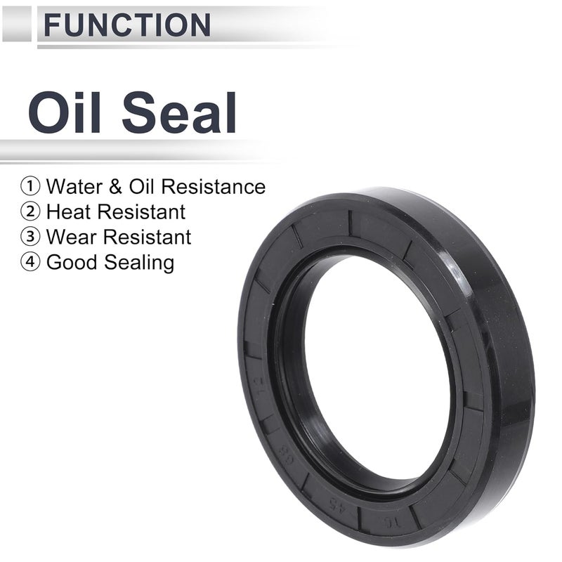 RATCHROLL Universal Oil Seal TC Double Lip W Steel Spring Seal Ring Rotary Shaft Seal 45x68x12mm High Pressure NBR Rubber Black 5 Pcs - Image 3